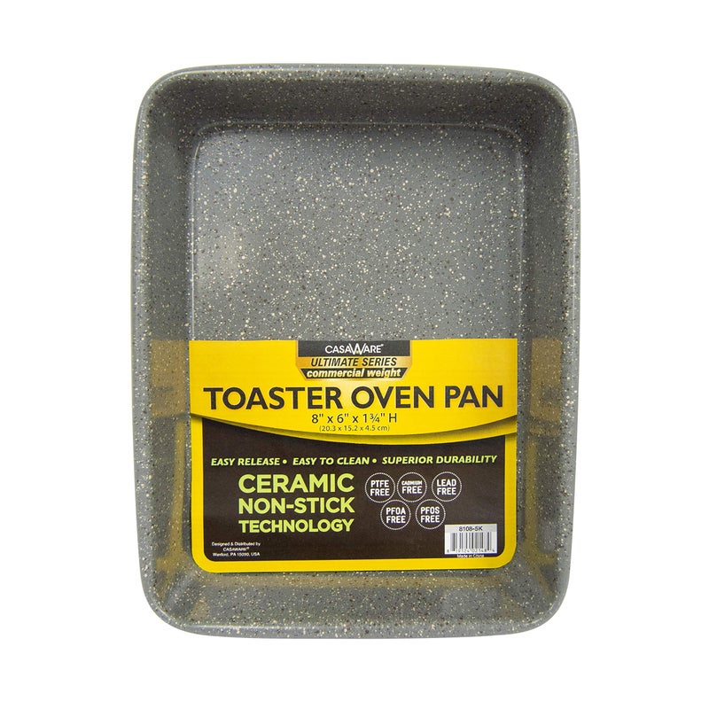 casaWare 3pc Ultimate Series Commercial Weight Toaster Oven Bakeware Set (Silver Granite) - Image 4